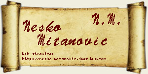 Neško Mitanović vizit kartica